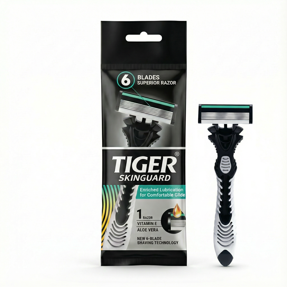 خود تراش 6 لبه 1 عددی مردانه/زنانه پلی بگ